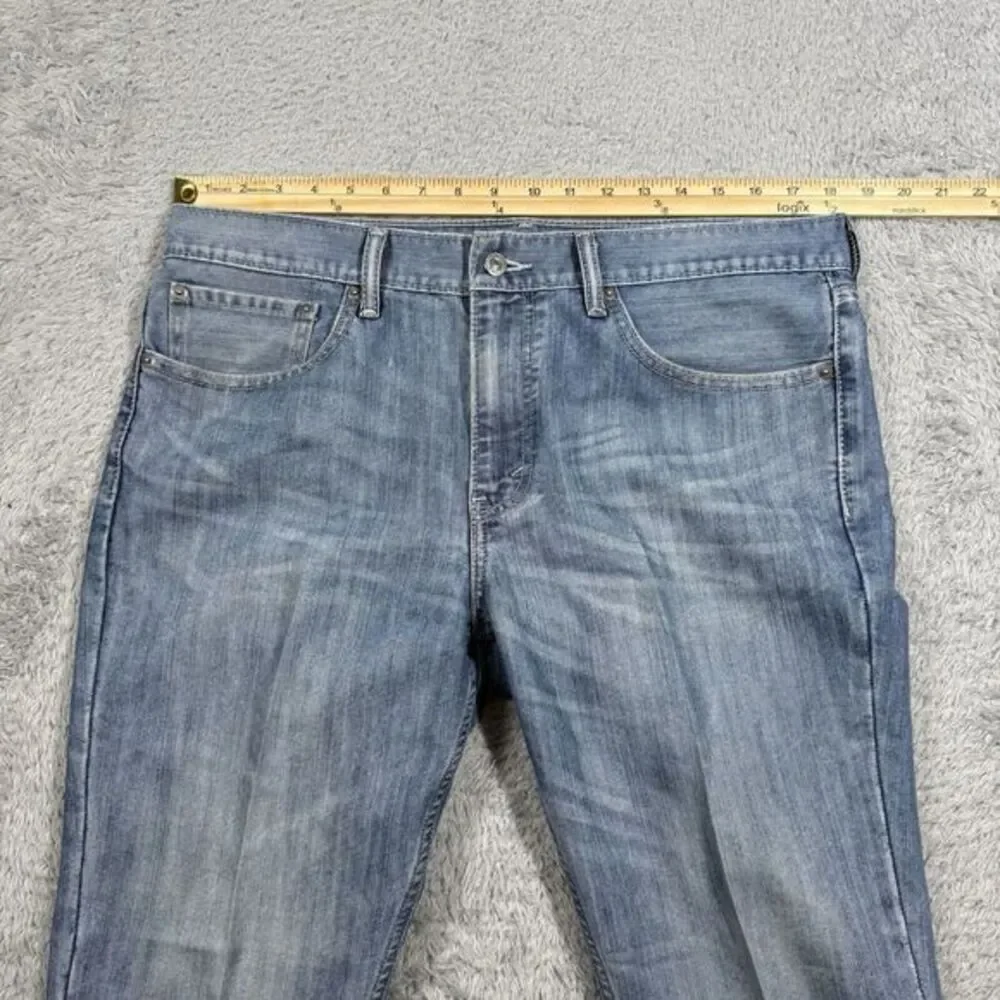Levis Jeans Men 36x29  Blue 511 Slim Blank Tab American Stretch Light Wash Denim